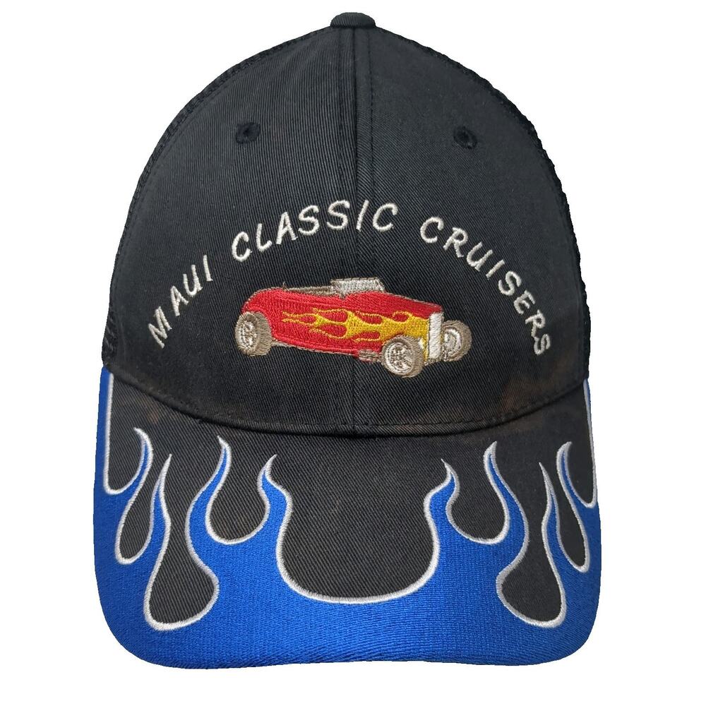 Magic Headwear Trucker Black Blue One Size Maui Classic Cruisers Car Flame Hat